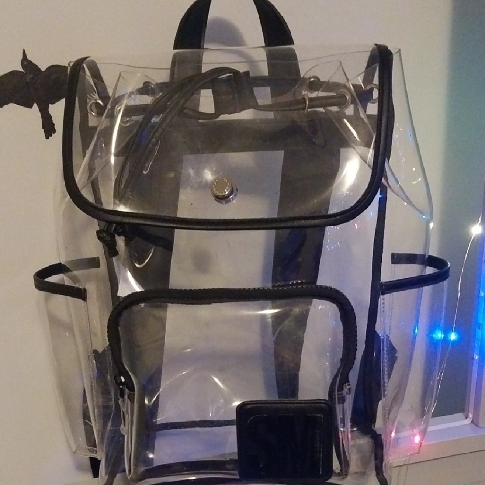 Steve Madden Clear and Black Backpack